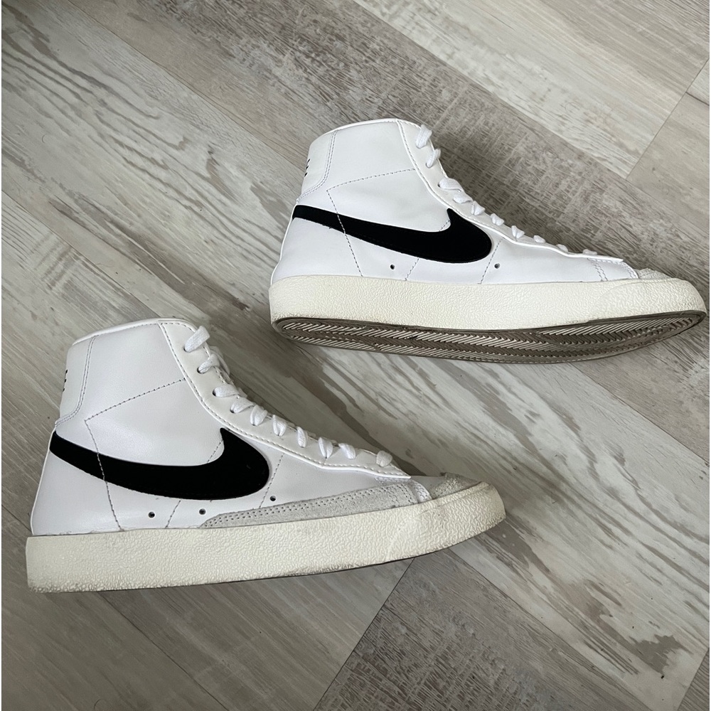 Nike White and Black High-Top Sneakers